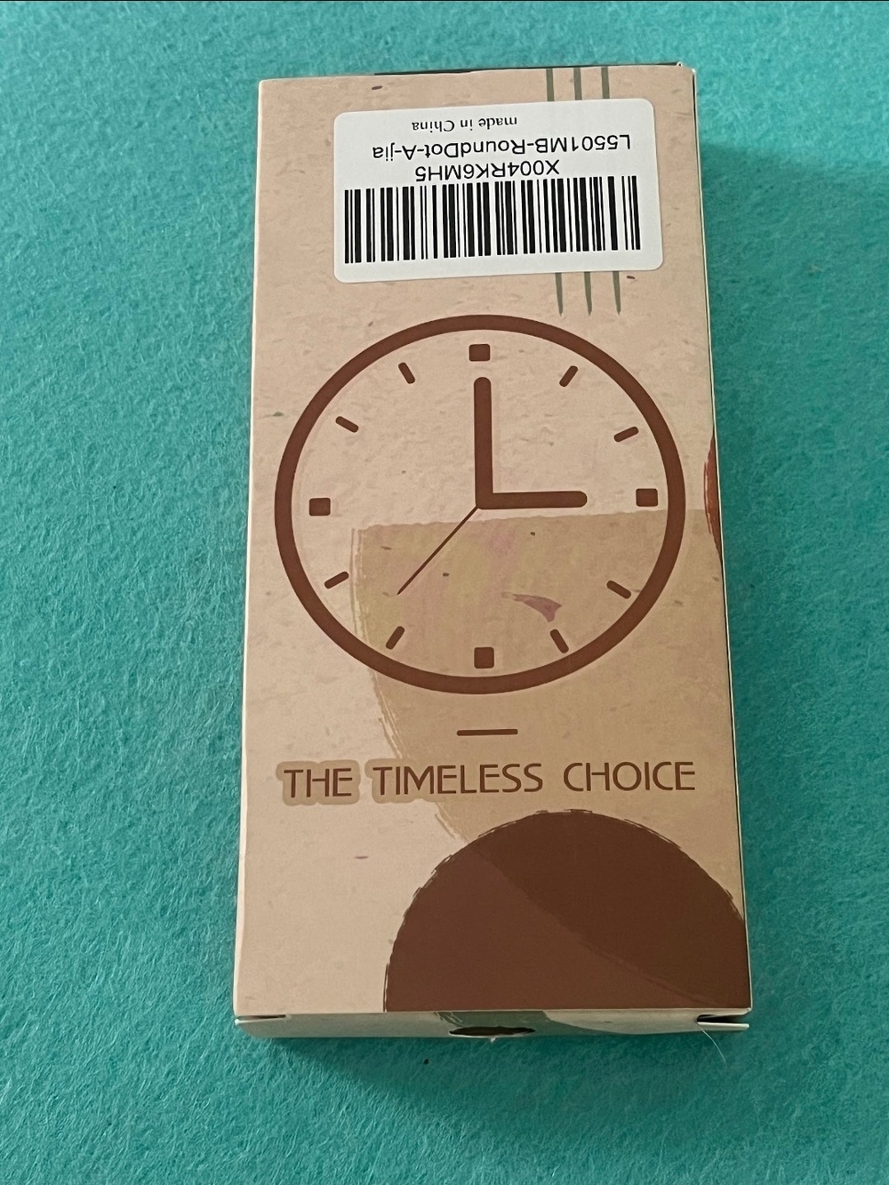Wooden Dot Watch L5501 Teal Markers Brown Band Working Boxed